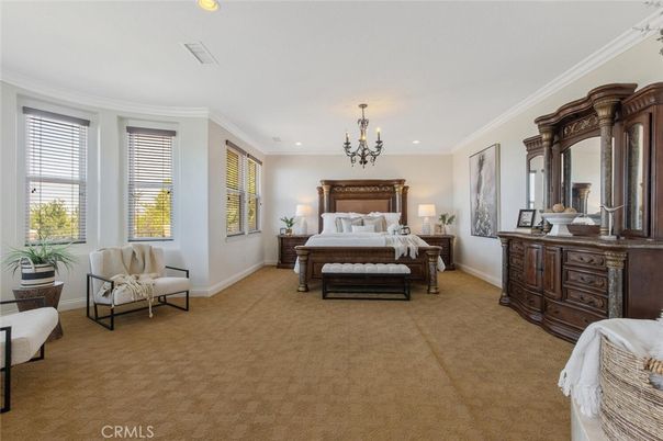 Bedroom, Chandelier, Interior, Recessed Lighting