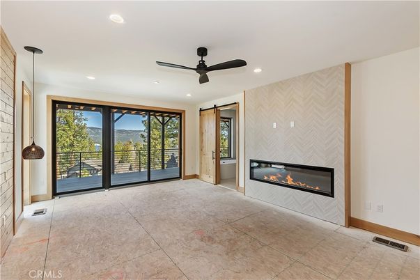 Empty room, Fireplace, Interior, Recessed Lighting