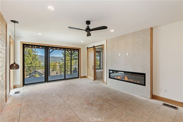 Empty room, Fireplace, Interior, Recessed Lighting