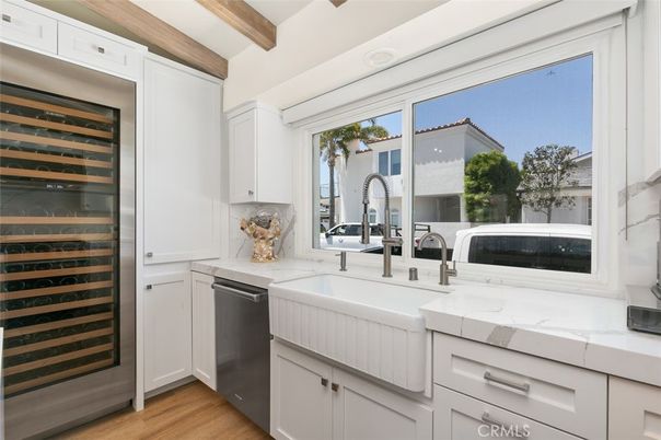 Interior, Kitchen, Stainless Steel Appliances, Wooden Beams, Wood Texture Flooring