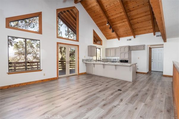 Interior, Kitchen, Stainless Steel Appliances, Wooden Beams, Wooden Ceilings, Wood Texture Flooring