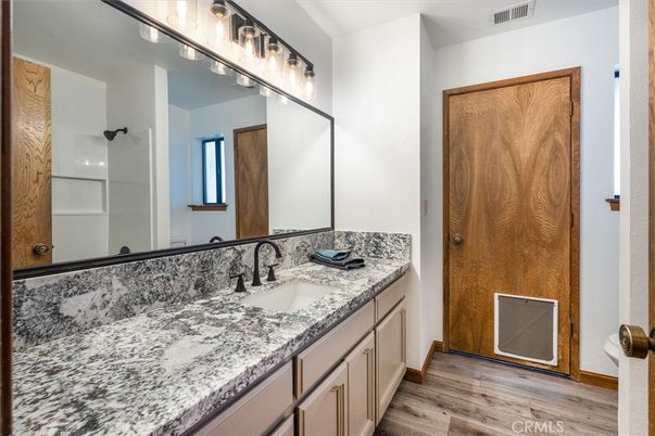 Bathroom, Dual Sink Vanities, Interior, Wood Texture Flooring