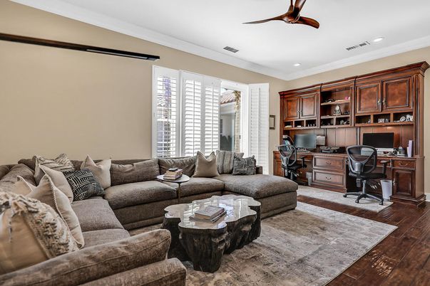 Home Office, Interior, Living room, Recessed Lighting, Wood Texture Flooring