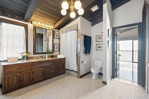 Bathroom, Dual Sink Vanities, Interior, Wooden Ceilings
