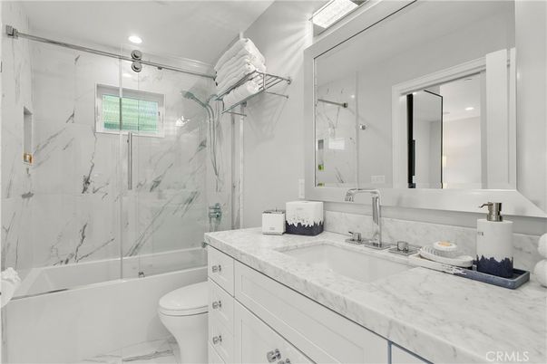 Bathroom, Glass Shower, Interior, Marble, Marble Walls, Recessed Lighting