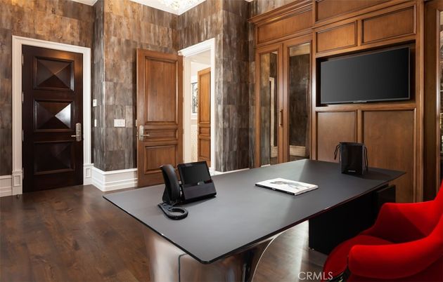 Home Office, Interior, Wood Texture Flooring, Wooden Walls