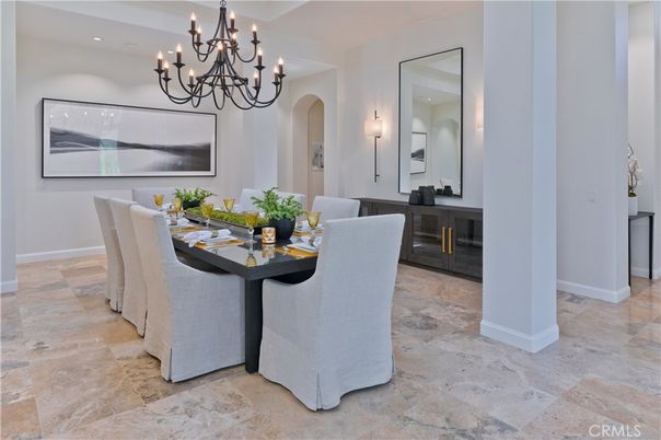 Chandelier, Dining room, Interior, Recessed Lighting