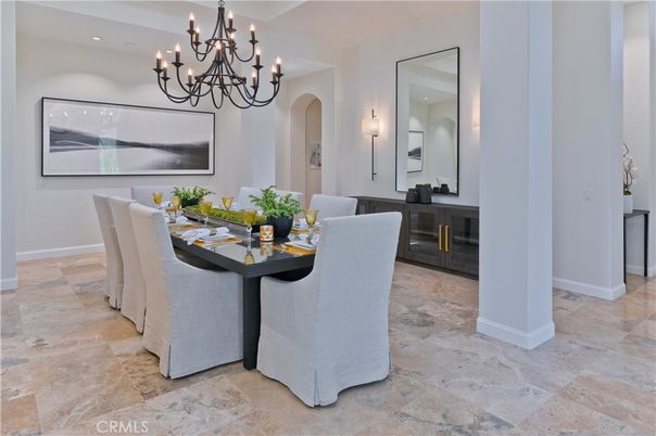 Chandelier, Dining room, Interior, Recessed Lighting