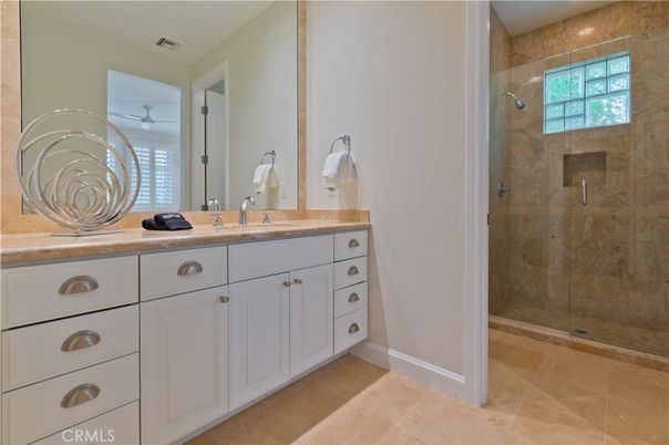 Bathroom, Dual Sink Vanities, Glass Shower, Interior