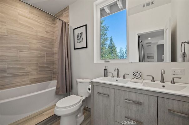 Bathroom, Dual Sink Vanities, Interior, Wood Texture Flooring
