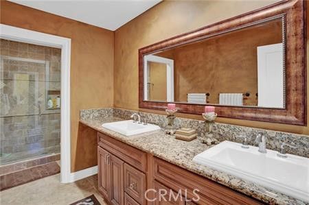 Bathroom, Dual Sink Vanities, Glass Shower, Interior