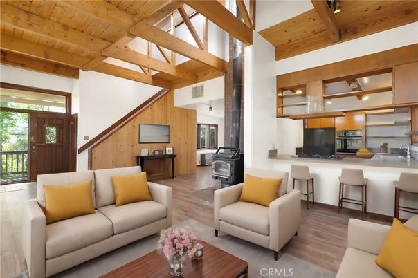Interior, Kitchen, Living room, Wooden Beams, Wooden Ceilings, Wood Texture Flooring, Wooden Walls