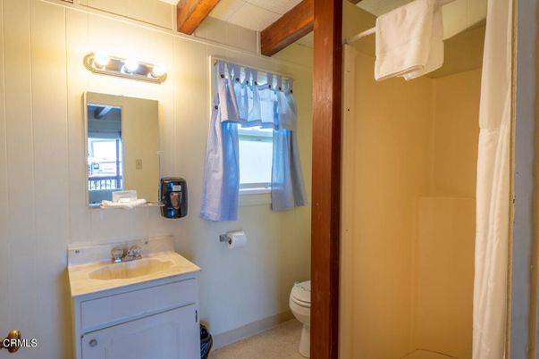 Bathroom, Interior, Wooden Beams