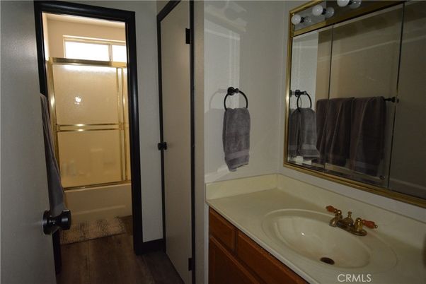 Bathroom, Glass Shower, Interior, Wood Texture Flooring