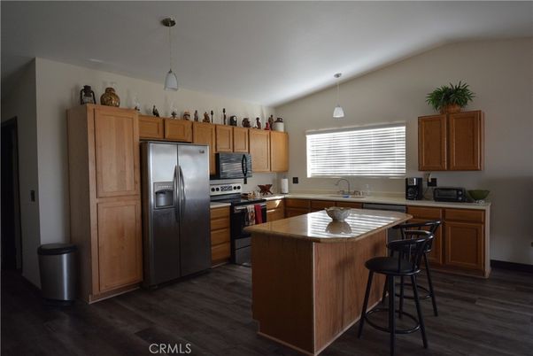Interior, Kitchen, Pendant Lights, Stainless Steel Appliances, Wood Texture Flooring