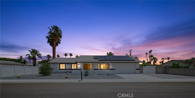 Attached, Exterior, Facade, Solar Panels, Ranch