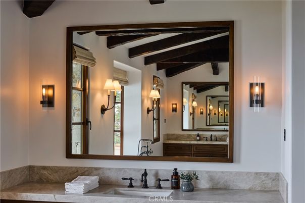 Bathroom, Interior, Wooden Beams
