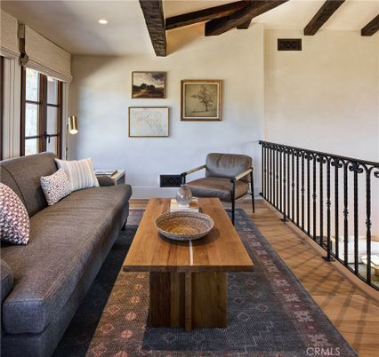 Interior, Living room, Recessed Lighting, Wooden Beams, Wood Texture Flooring