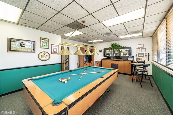 Billiard Table, Game Room, Interior, Recessed Lighting