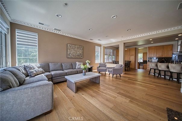 Interior, Kitchen, Living room, Recessed Lighting, Wood Texture Flooring