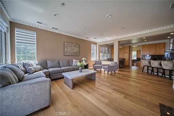 Interior, Kitchen, Living room, Recessed Lighting, Wood Texture Flooring