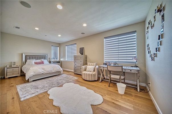 Bedroom, Home Office, Interior, Recessed Lighting, Wood Texture Flooring