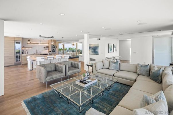 Interior, Kitchen, Living room, Pendant Lights, Recessed Lighting, Wood Texture Flooring