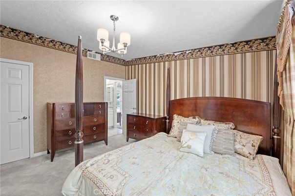 Bedroom, Chandelier, Interior