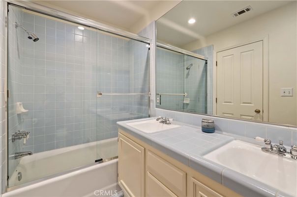 Bathroom, Glass Shower, Interior, Recessed Lighting, Tile Countertops