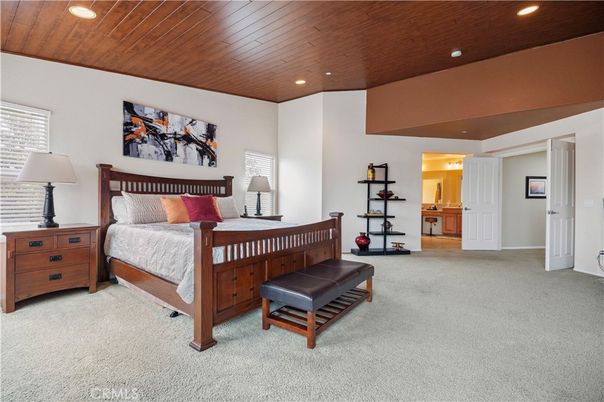 Bedroom, Interior, Recessed Lighting, Wooden Ceilings