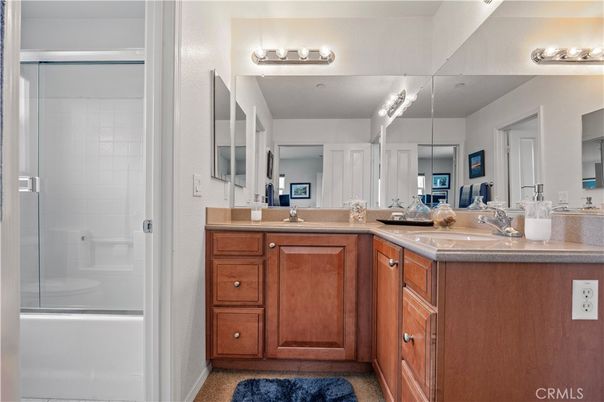 Bathroom, Dual Sink Vanities, Glass Shower, Interior