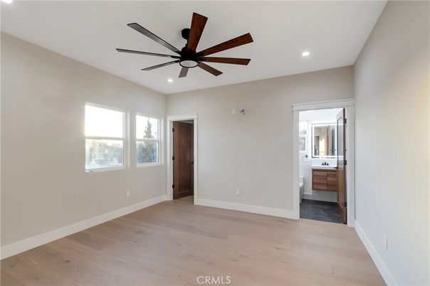 Bathroom, Empty room, Interior, Recessed Lighting, Wood Texture Flooring