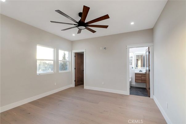 Bathroom, Empty room, Interior, Recessed Lighting, Wood Texture Flooring