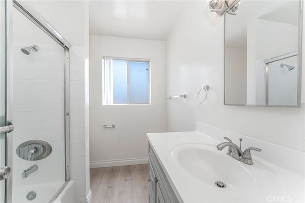 Bathroom, Glass Shower, Interior, Wood Texture Flooring