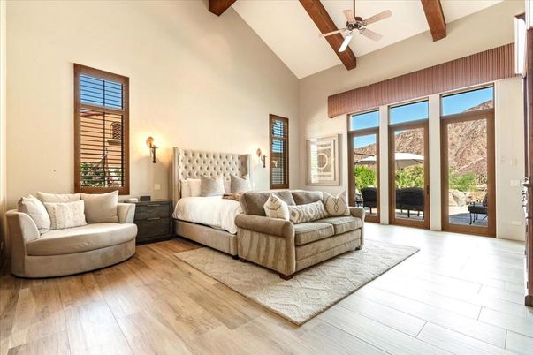 Bedroom, Interior, Wooden Beams, Wood Texture Flooring