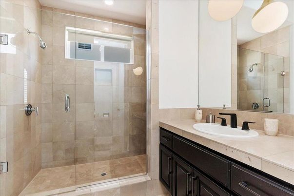 Bathroom, Glass Shower, Interior, Tile Countertops