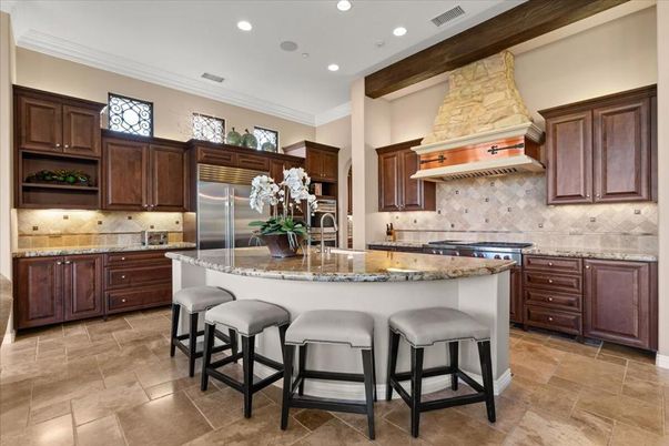 Interior, Kitchen, Recessed Lighting, Stainless Steel Appliances, Wooden Beams