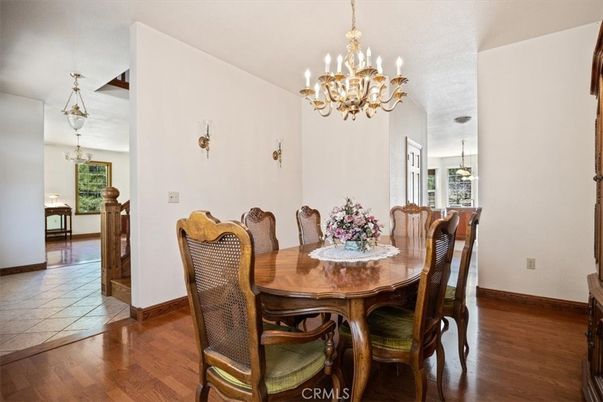 Chandelier, Dining room, Interior, Pendant Lights, Wood Texture Flooring