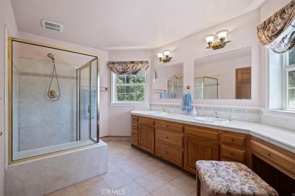 Bathroom, Dual Sink Vanities, Glass Shower, Interior