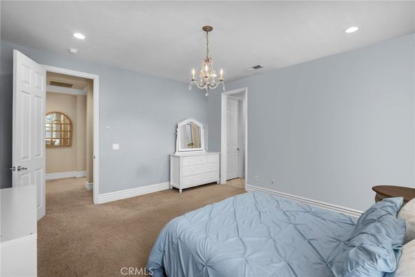 Bedroom, Chandelier, Interior, Recessed Lighting