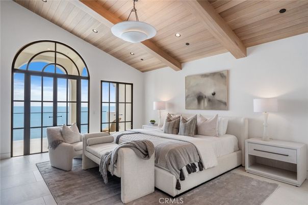 Bedroom, Interior, Recessed Lighting, Water, Wooden Beams, Wooden Ceilings