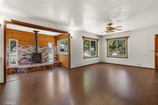 Empty room, Fireplace, Interior, Wood Texture Flooring, Wooden Walls