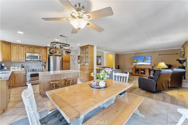 Dining room, Interior, Kitchen, Living room, Recessed Lighting, Stainless Steel Appliances