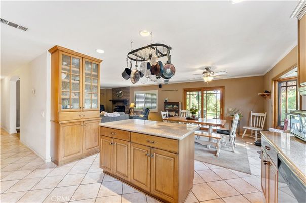 Dining room, Fireplace, Interior, Recessed Lighting