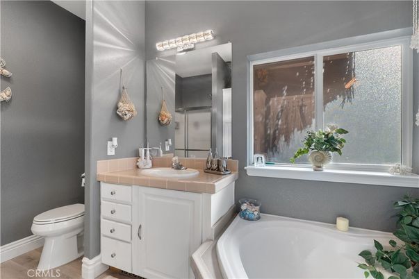 Bathroom, Interior, Tile Countertops, Wood Texture Flooring
