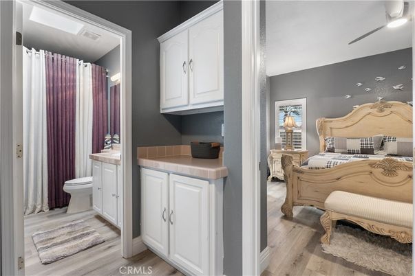 Bathroom, Bedroom, Interior, Tile Countertops, Wood Texture Flooring