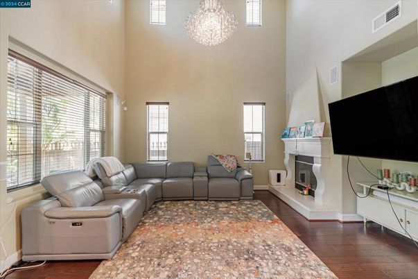Chandelier, Fireplace, Interior, Living room, Wood Texture Flooring