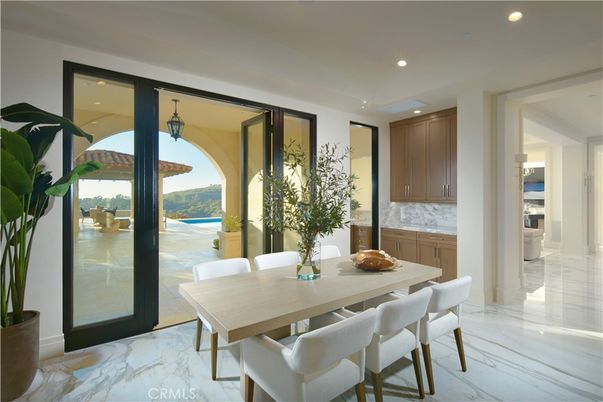 Dining room, Interior, Marble, Recessed Lighting, Water
