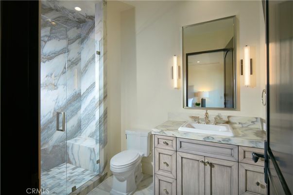 Bathroom, Glass Shower, Interior, Marble, Marble Walls