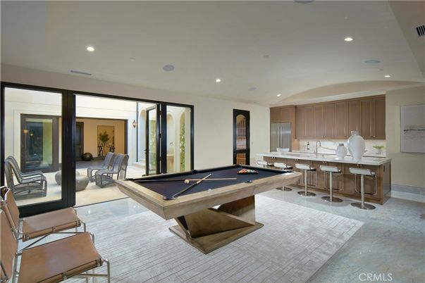 Billiard Table, Game Room, Interior, Recessed Lighting